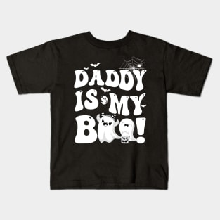 Groovy Daddy Is My Boo Halloween For Boys Girls Kids Youth Kids T-Shirt